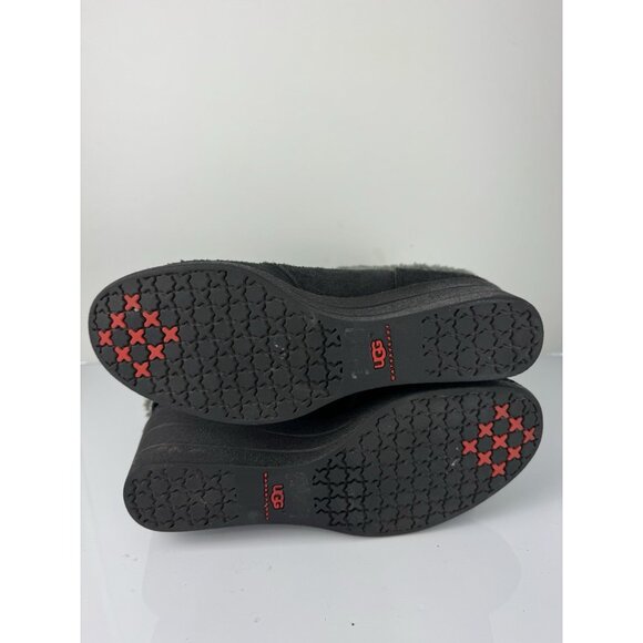 Ugg Zea Shearling Cuff Wedge Ankle Boot Suede Waterproof 1003360 Womens Size 8 - Picture 5 of 9